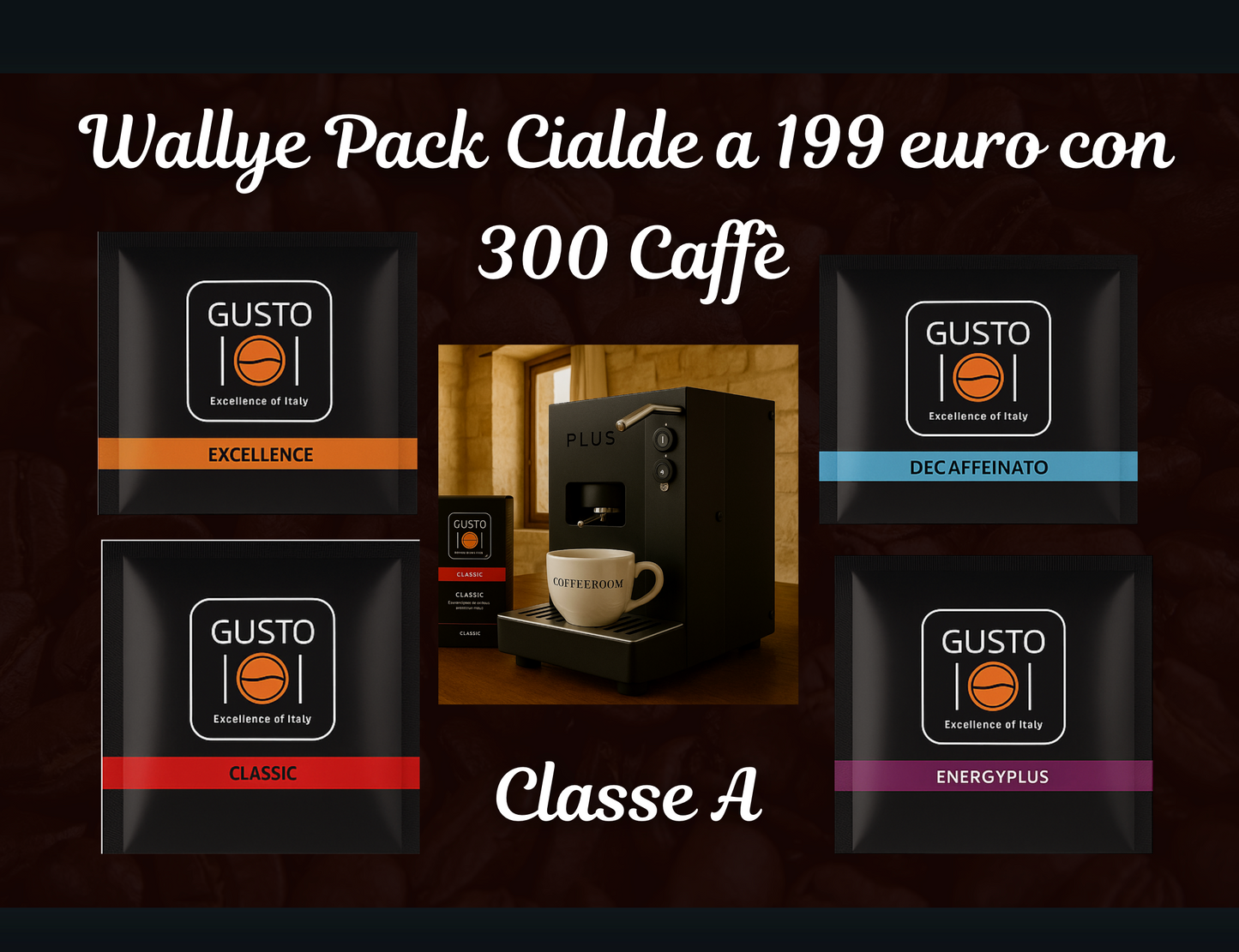 WALLYE PACK: Macchinetta + 300 Caffè Classe A